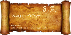 Babaji Péter névjegykártya